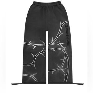 SOLD! Named Collective Thorn Rhinestone Sweatpants Wide Leg Charcoal Gray